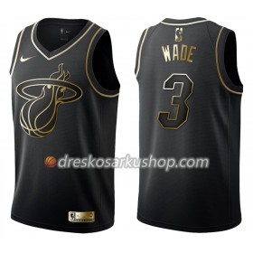 Muški NBA Dres Miami Heat Dwyane Wade 3 Nike Crna Golden Edition Swingman